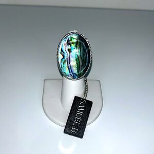 NWT Sterling Silver & Abalone Designer Statement Ring by Samuel B. Bohemian